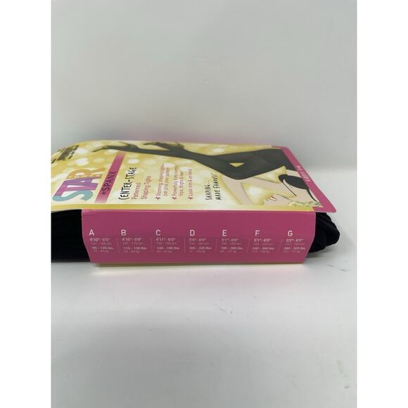 NEW Star Power By SPANX Center-Stage Ribbed Row Shaping Tights Black Size E - Picture 5 of 5